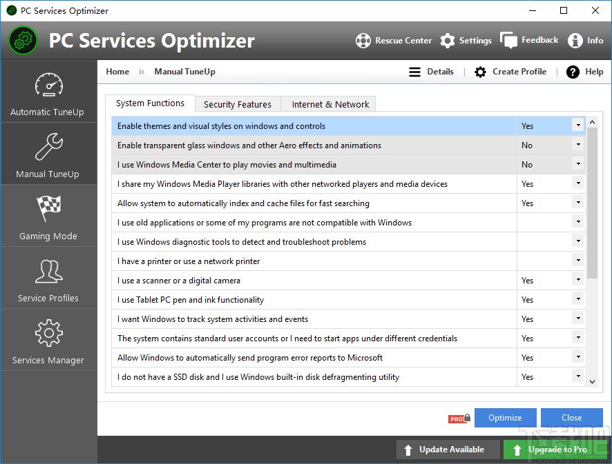 PC Services Optimizer下载,电脑性能优化软件,系统优化,服务器管理